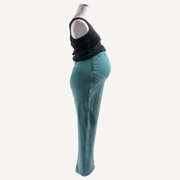 kate quinn Pants - Kate Quinn Maternity Cotton Velour Wide Leg Pants Lounge Cozy Sea Pine Medium
